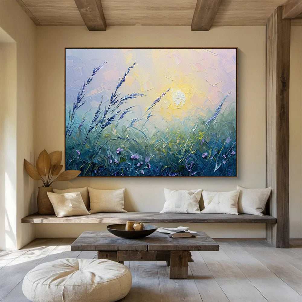 meadow evening painting canvas design 6